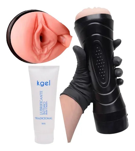 Kit Masturbador Bucetinha Vagina + Lubrificante Com Brinde